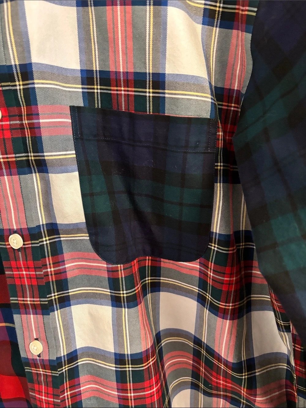 Brooks Brothers Multicolor Plaid Patchwork Button-Down Shirt - Picture 6 of 11
